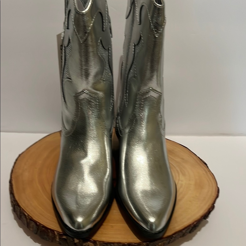 No Boundaries Metallic Ankle Booties